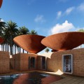 Cleveres Dach-Design sammelt Wasser