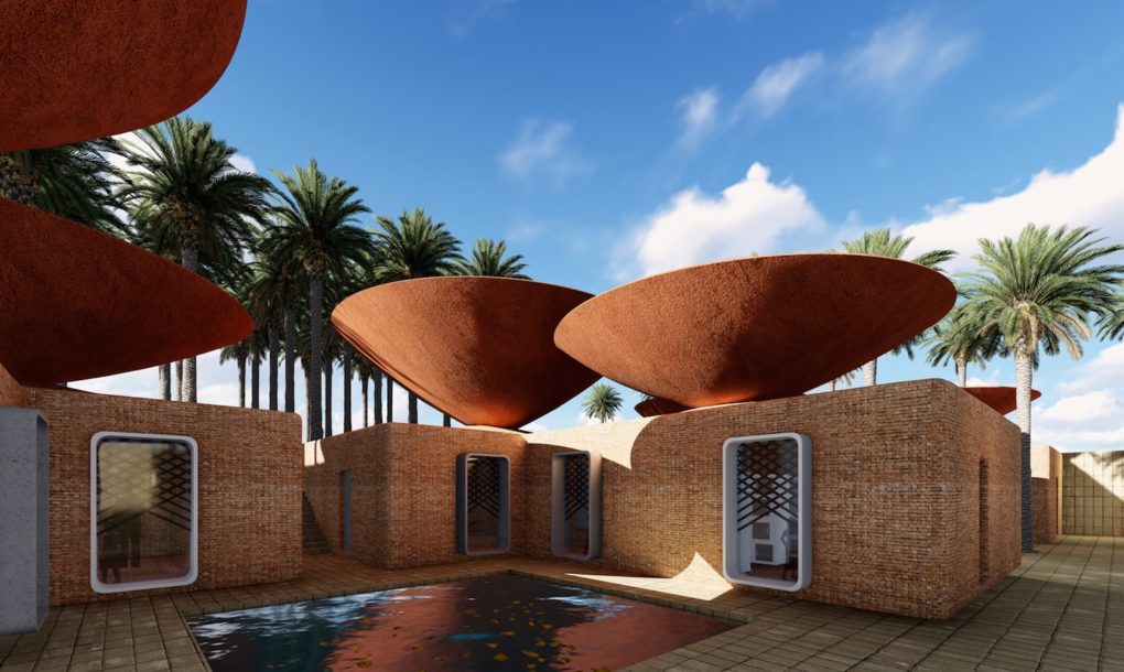 Cleveres Dach-Design sammelt Wasser