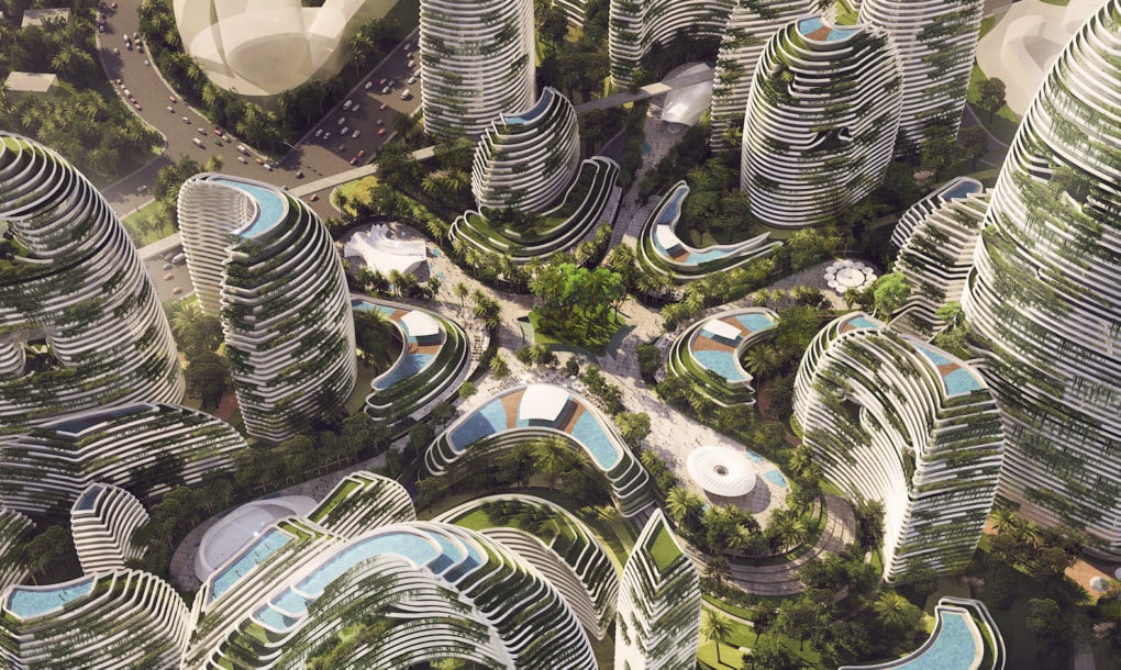 Futuristische Forest City in Malaysia
